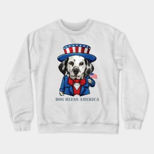 Dalmatian Dog Bless America Crewneck Sweatshirt